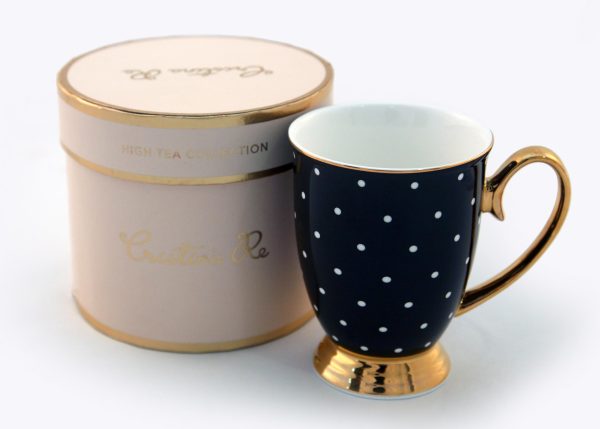 Cristina Re - Polka dot mug - black & gold