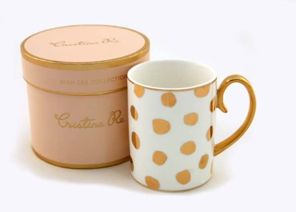 Cristina Re Polka dot mug - ivory & gold